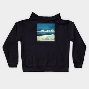 Antartic Peninsula painting, Vincent van Gogh style, oil on canvas Kids Hoodie